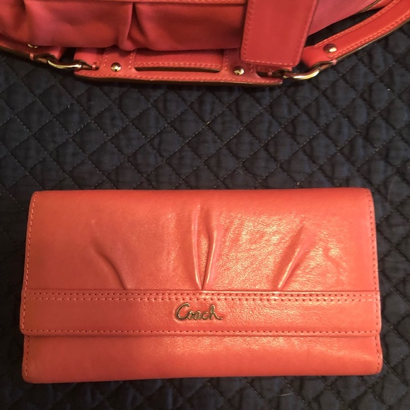 Coach Sabrina Madison Salmon Satchel Bag with Strap and Matching Wallet - Picture 12 of 14